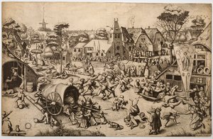 セントジョージズデイの見本市、1559〜60年頃（エッチングと彫刻、第1州） 作： Pieter the Elder after Bruegel